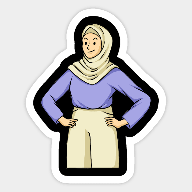 Woman Wearing Hijab Sticker by fromherotozero